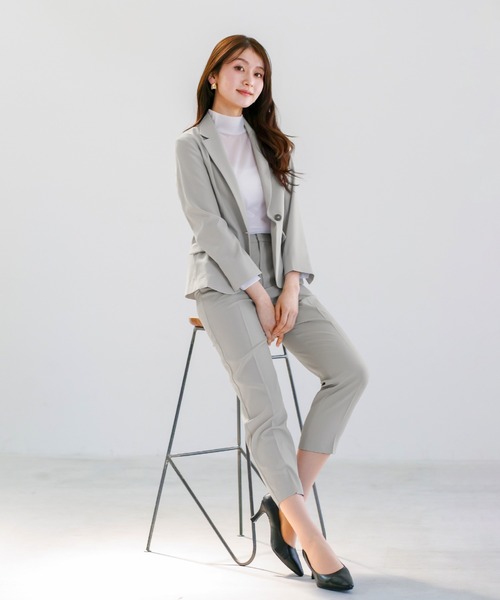 WHITE JOOLA（ホワイトジョーラ）の「【 UVカット・速乾・洗える 】 リネンライクツイル・テーラードジャケット（テーラードジャケット・レディース・ネイビー/モカ/グレー/ブルーグレー・S/L/M）」の7枚目の写真
