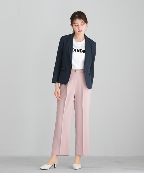 WHITE JOOLA（ホワイトジョーラ）の「【 UVカット・速乾・洗える 】 リネンライクツイル・テーラードジャケット（テーラードジャケット・レディース・ネイビー/モカ/グレー/ブルーグレー・S/L/M）」の16枚目の写真