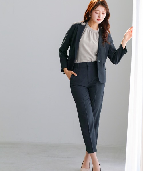 WHITE JOOLA（ホワイトジョーラ）の「【 UVカット・速乾・洗える 】 リネンライクツイル・テーラードジャケット（テーラードジャケット・レディース・ネイビー/モカ/グレー/ブルーグレー・S/L/M）」の17枚目の写真