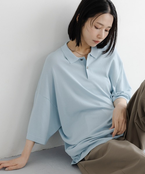 LOWRYS FARM(ローリーズファーム)の「【LFM(U)】シアーニットポロSS/接触冷感・UVカット・アンチピリング 771107(Tシャツ/カットソー・メンズ・グリーン/ブラウン/ライトブルー/ブラック・MEDIUM/LARGE)」の14枚目の写真