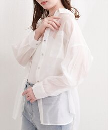 【sherbet line】接触冷感ベーシックシアーシャツ
