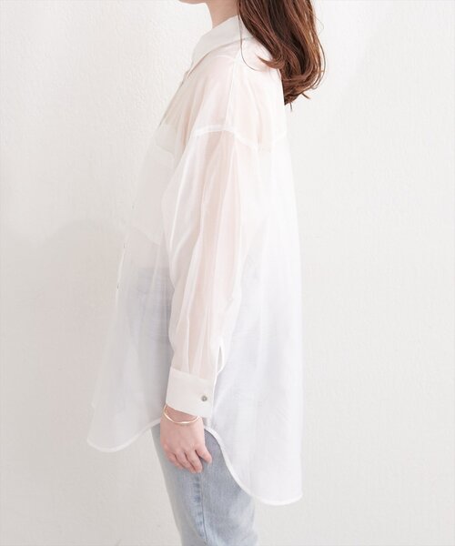 natural couture（ナチュラルクチュール）の「【sherbet line】接触冷感ベーシックシアーシャツ（シャツ/ブラウス・レディース・ネイビー/ブラウン/ピンク/その他2/その他1/ブルー/オフホワイト/グレイッシュベージュ・FREE）」の20枚目の写真