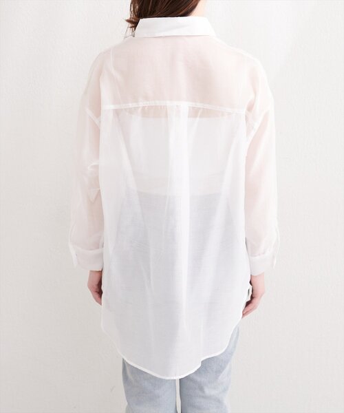 natural couture（ナチュラルクチュール）の「【sherbet line】接触冷感ベーシックシアーシャツ（シャツ/ブラウス・レディース・ネイビー/ブラウン/ピンク/その他2/その他1/ブルー/オフホワイト/グレイッシュベージュ・FREE）」の21枚目の写真