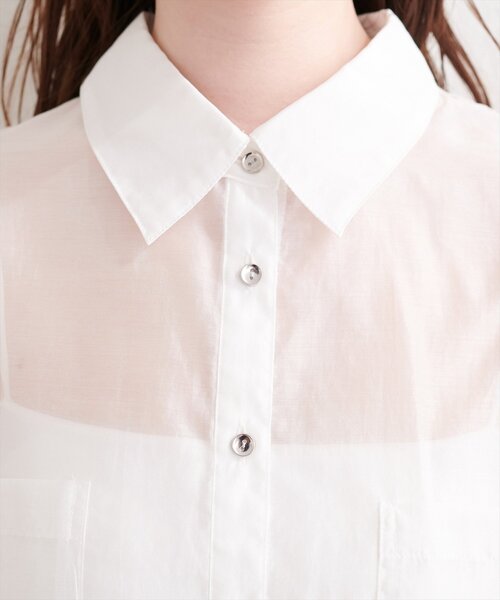 natural couture（ナチュラルクチュール）の「【sherbet line】接触冷感ベーシックシアーシャツ（シャツ/ブラウス・レディース・ネイビー/ブラウン/ピンク/その他2/その他1/ブルー/オフホワイト/グレイッシュベージュ・FREE）」の22枚目の写真