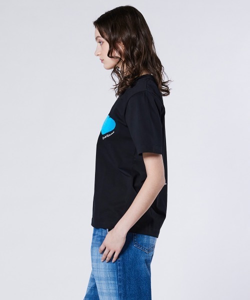 DOUBLE STANDARD CLOTHING(ダブルスタンダードクロージング)の「ハートワッペン 天竺Tシャツ(Tシャツ/カットソー・レディース・ブラック/オフホワイト・FREE)」の4枚目の写真
