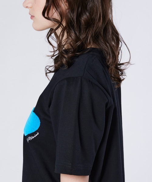 DOUBLE STANDARD CLOTHING(ダブルスタンダードクロージング)の「ハートワッペン 天竺Tシャツ(Tシャツ/カットソー・レディース・ブラック/オフホワイト・FREE)」の7枚目の写真
