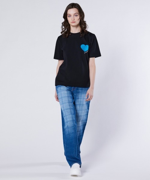 DOUBLE STANDARD CLOTHING(ダブルスタンダードクロージング)の「ハートワッペン 天竺Tシャツ(Tシャツ/カットソー・レディース・ブラック/オフホワイト・FREE)」の14枚目の写真
