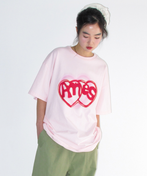 AMESWORLDWIDE(アメスワールドワイド)の「HEART SPRAY TEE PINK(Tシャツ/カットソー・レディース・その他・SMALL/MEDIUM/LARGE)」の6枚目の写真