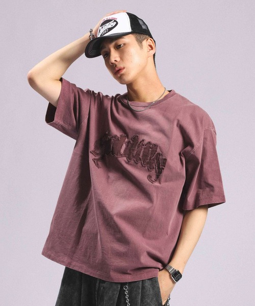 RAGEBLUE(レイジブルー)の「Twill Logo Patch T-Shirt/ツイルロゴパッチ/ピグメント加工Tシャツ(Tシャツ/カットソー・メンズ・ブラック/レッド/ブラウン・LARGE/MEDIUM)」の6枚目の写真