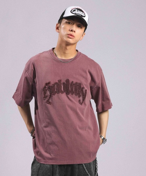 RAGEBLUE(レイジブルー)の「Twill Logo Patch T-Shirt/ツイルロゴパッチ/ピグメント加工Tシャツ(Tシャツ/カットソー・メンズ・ブラック/レッド/ブラウン・LARGE/MEDIUM)」の7枚目の写真