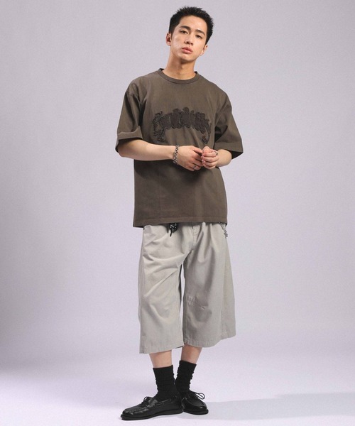RAGEBLUE(レイジブルー)の「Twill Logo Patch T-Shirt/ツイルロゴパッチ/ピグメント加工Tシャツ(Tシャツ/カットソー・メンズ・ブラック/レッド/ブラウン・LARGE/MEDIUM)」の9枚目の写真