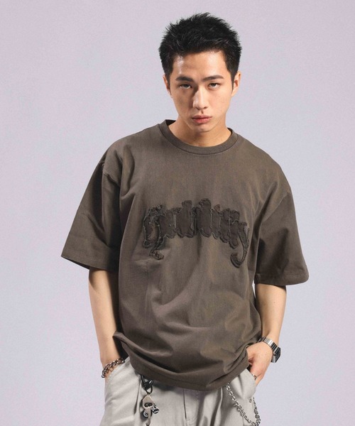 RAGEBLUE(レイジブルー)の「Twill Logo Patch T-Shirt/ツイルロゴパッチ/ピグメント加工Tシャツ(Tシャツ/カットソー・メンズ・ブラック/レッド/ブラウン・LARGE/MEDIUM)」の11枚目の写真