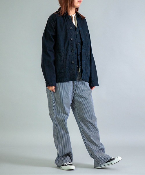 OMNIGOD（オムニゴッド）の「[OMNIGOD womens / オムニゴッド] ヒッコリーデニム ルーズイージーペインターパンツ（デニムパンツ・レディース・ブルー系その他・1/0）」の9枚目の写真
