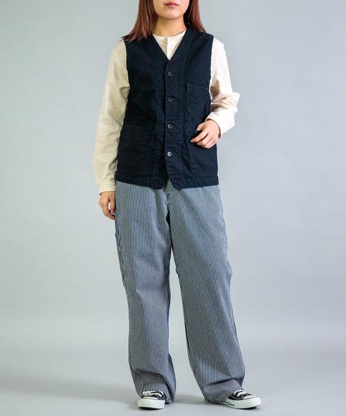OMNIGOD（オムニゴッド）の「[OMNIGOD womens / オムニゴッド] ヒッコリーデニム ルーズイージーペインターパンツ（デニムパンツ・レディース・ブルー系その他・1/0）」の8枚目の写真
