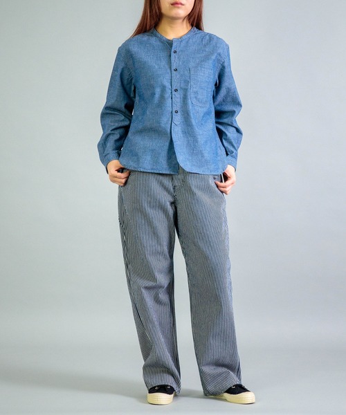 OMNIGOD（オムニゴッド）の「[OMNIGOD womens / オムニゴッド] ヒッコリーデニム ルーズイージーペインターパンツ（デニムパンツ・レディース・ブルー系その他・1/0）」の7枚目の写真