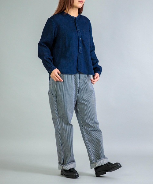 OMNIGOD（オムニゴッド）の「[OMNIGOD womens / オムニゴッド] ヒッコリーデニム ルーズイージーペインターパンツ（デニムパンツ・レディース・ブルー系その他・1/0）」の6枚目の写真