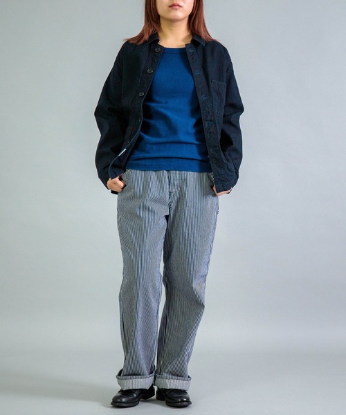 OMNIGOD（オムニゴッド）の「[OMNIGOD womens / オムニゴッド] ヒッコリーデニム ルーズイージーペインターパンツ（デニムパンツ・レディース・ブルー系その他・1/0）」の10枚目の写真