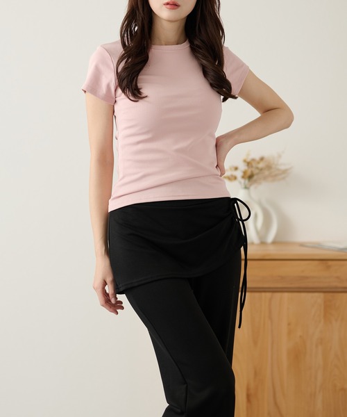 DAYRA(デイラ)の「ベーシック コンパクト 半袖T シャツ(Tシャツ/カットソー・レディース・ブルー/イエロー/ホワイト/ピンク/ブラック・M/L)」の12枚目の写真