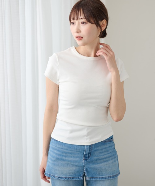 DAYRA(デイラ)の「ベーシック コンパクト 半袖T シャツ(Tシャツ/カットソー・レディース・ブルー/イエロー/ホワイト/ピンク/ブラック・M/L)」の22枚目の写真