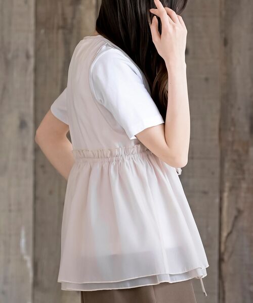 rps(アールピーエス)の「オーガンジーシアーベスト(ベスト・レディース・グレー/アイボリー/ブラック・フリー)」の21枚目の写真