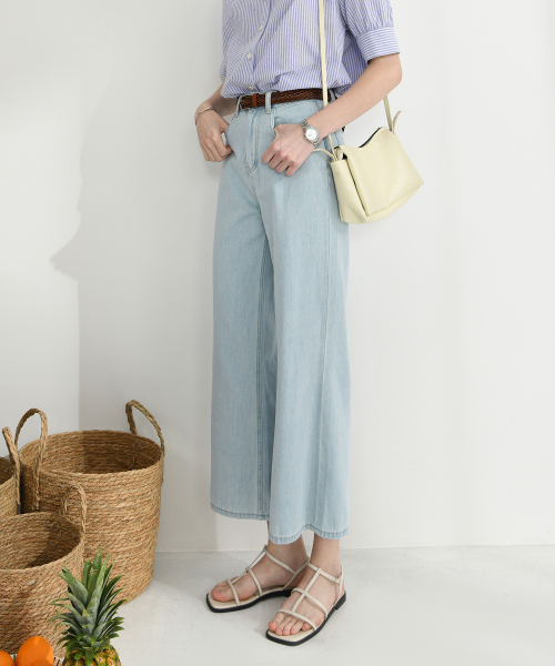 PIGMENT（ピグメント）の「[Light Air] デニム9部パンツ (CCDP250440)（デニムパンツ・レディース・ブルー/スカイブルー/ネイビー・S/MEDIUM/L/X-LARGE）」の4枚目の写真