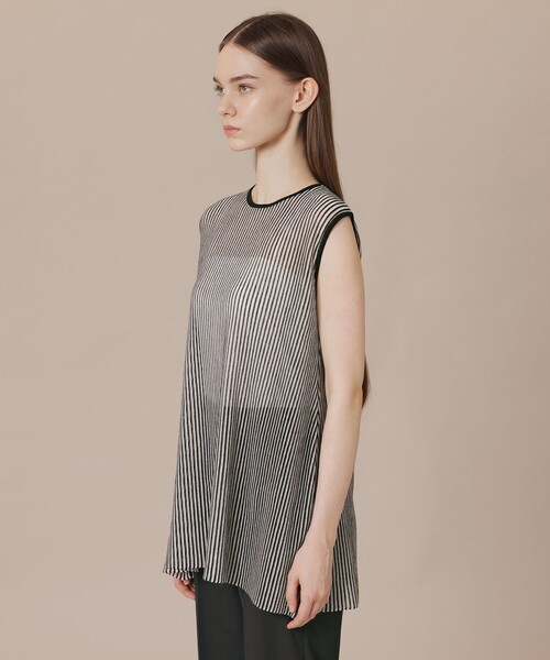 MACKINTOSH LONDON(マッキントッシュ ロンドン)の「プリーツストライプニット(タンクトップ・レディース・グリーン/チャコールグレー・38)」の9枚目の写真