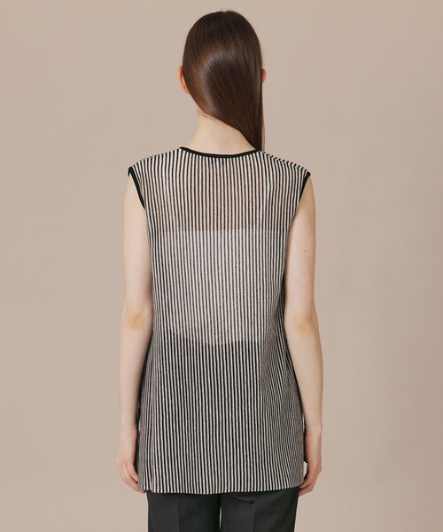 MACKINTOSH LONDON(マッキントッシュ ロンドン)の「プリーツストライプニット(タンクトップ・レディース・グリーン/チャコールグレー・38)」の10枚目の写真