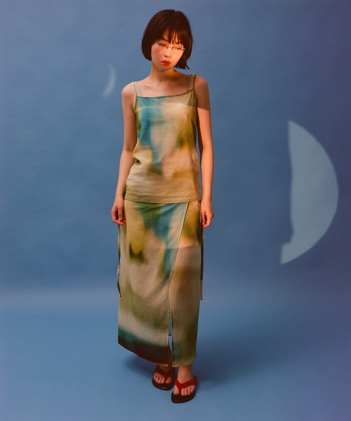 PAMM(パム)の「「たしかにそこにあった夜」のラップスカート(スカート・レディース・レッド系/グリーン系/ブルー系・1/2)」の13枚目の写真