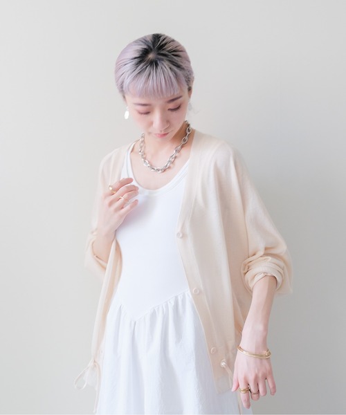 DOLLUPOOPS(ドールアップウップス)の「Padded Mixed-Media Maxi Dress(カップ付異素材ドッキングマキシワンピース)(ワンピース・レディース・オフホワイト/ブラック・FREE)」の19枚目の写真