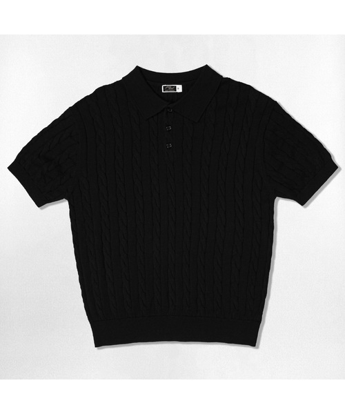 NOTUSUAL(ノットユージュアル)の「ユーズアルケーブルニット半袖Tシャツ 4カラー(ニット/セーター・レディース・バーガンディー/ネイビー/ダークグリーン/ブラック・SMALL/MEDIUM/LARGE/X-LARGE)」の2枚目の写真