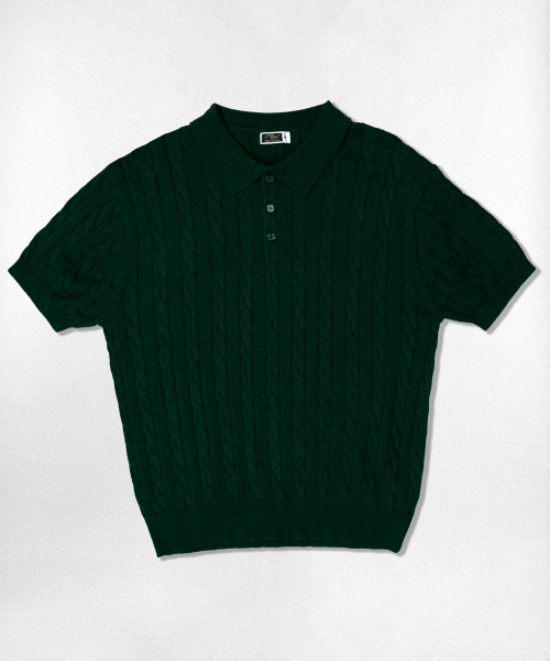NOTUSUAL(ノットユージュアル)の「ユーズアルケーブルニット半袖Tシャツ 4カラー(ニット/セーター・レディース・バーガンディー/ネイビー/ダークグリーン/ブラック・SMALL/MEDIUM/LARGE/X-LARGE)」の11枚目の写真
