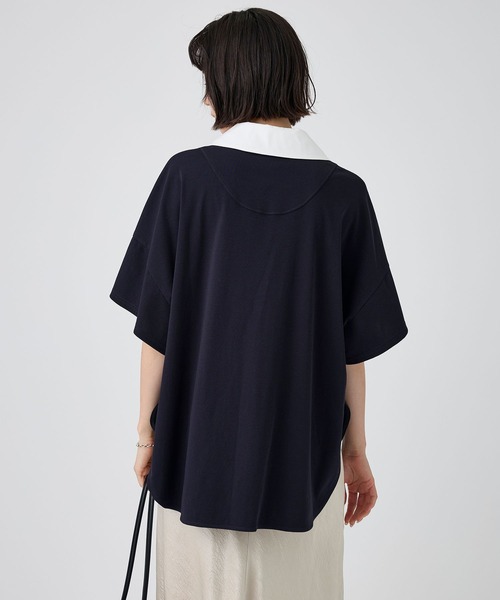 BABYLONE（バビロン）の「シャツドッキングハーフスリーブプルオーバー（Tシャツ/カットソー・レディース・グレー/ネイビー・フリー）」の18枚目の写真