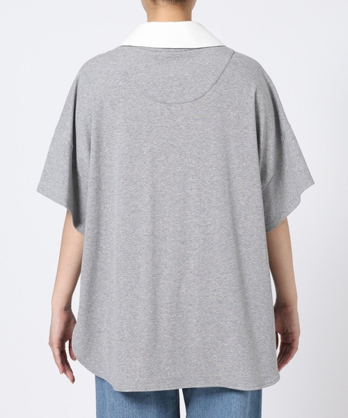 BABYLONE（バビロン）の「シャツドッキングハーフスリーブプルオーバー（Tシャツ/カットソー・レディース・グレー/ネイビー・フリー）」の13枚目の写真