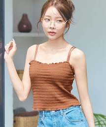 sahara キャミ トップス Cut Out Design Camisole/カットアウトデザインキャミソール