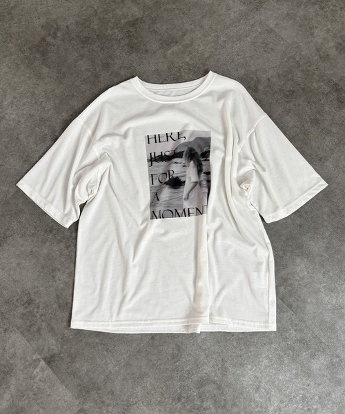 ISOOK(アイスー)の「【ISOOK / アイスー】接触冷感UVカットTシャツ / 日焼け対策 紫外線対策 暑さ対策 半袖 フォトプリントT オーバーサイズ ルーズ ビッグシルエット モノクロ モノトーン アソート 白T ZOZOTOWN限定(Tシャツ/カットソー・レディース・ホワイト系その他/ホワイト・FREE)」の2枚目の写真