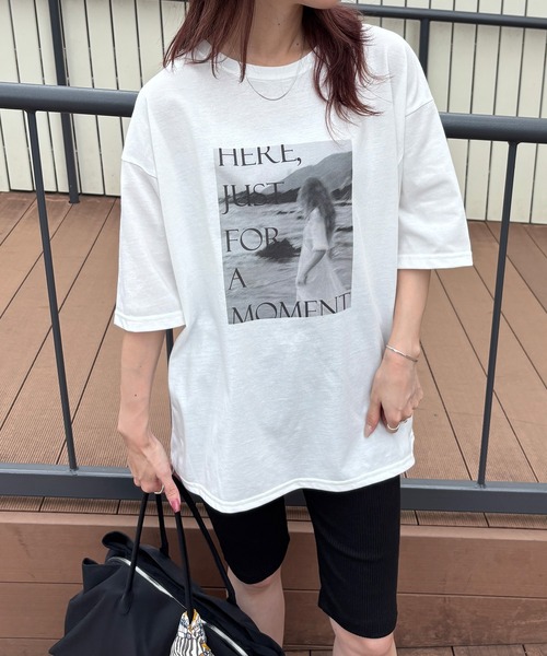 ISOOK(アイスー)の「【ISOOK / アイスー】接触冷感UVカットTシャツ / 日焼け対策 紫外線対策 暑さ対策 半袖 フォトプリントT オーバーサイズ ルーズ ビッグシルエット モノクロ モノトーン アソート 白T ZOZOTOWN限定(Tシャツ/カットソー・レディース・ホワイト系その他/ホワイト・FREE)」の6枚目の写真