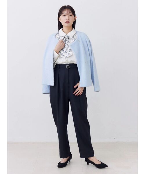 TONAL（トーナル）の「2WAYダブルカラーボウタイブラウス（シャツ/ブラウス・レディース・ベージュ/ネイビー/アイボリー/オフホワイト・MEDIUM）」の16枚目の写真