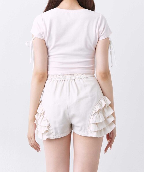 OLIVE des OLIVE（オリーブデオリーブ）の「【Belle Charme】Ribbon Detail Tee（Tシャツ/カットソー・レディース・オフホワイト/ピンク/ブラック・FREE）」の13枚目の写真