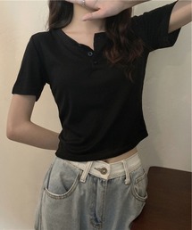 コンパクトヘンリーネック Tシャツ