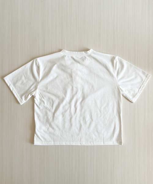 DiamondHearts（ダイヤモンドハーツ）の「コンパクトヘンリーネック Tシャツ（Tシャツ/カットソー・レディース・ホワイト/ブラック・FREE）」の7枚目の写真