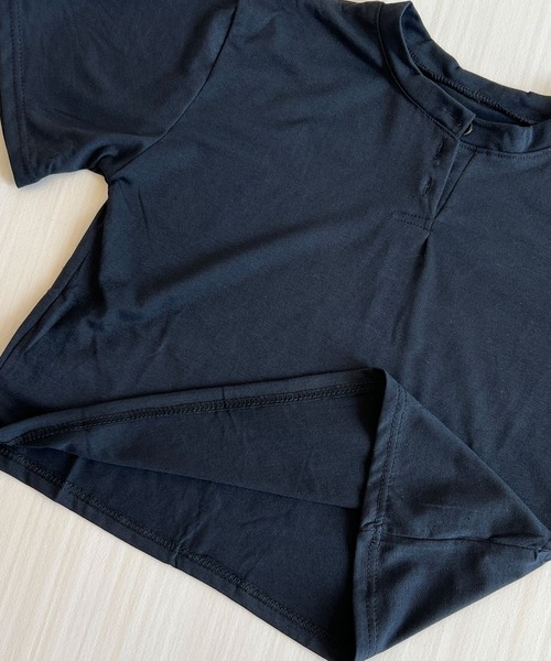 DiamondHearts（ダイヤモンドハーツ）の「コンパクトヘンリーネック Tシャツ（Tシャツ/カットソー・レディース・ホワイト/ブラック・FREE）」の11枚目の写真