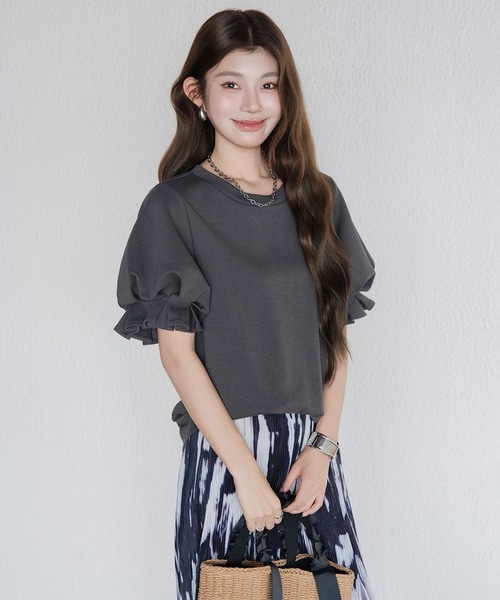 by LEGNA(バイレグナ)の「脱普通のTシャツパフタックタイプ(Tシャツ/カットソー・レディース・ホワイト/モカ/杢グレー/ブラック/チャコール・FREE)」の20枚目の写真