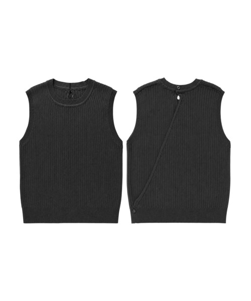 aimoha(アイモハ)の「バックスリットノースリーブリブニットトップス(その他トップス・レディース・ブラック/ベージュ・M)」の18枚目の写真