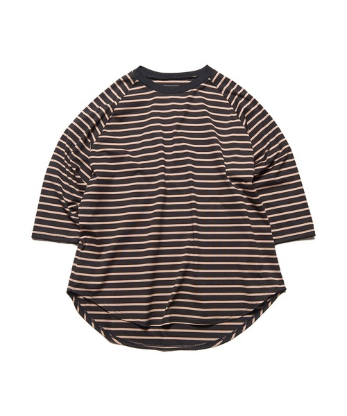 SOPHNET.(ソフネット)の「BORDER RAGLAN 3/4 SLEEVE WIDE TEE(Tシャツ/カットソー・メンズ・ネイビー/ベージュ・1/2/3/4)」の1枚目の写真