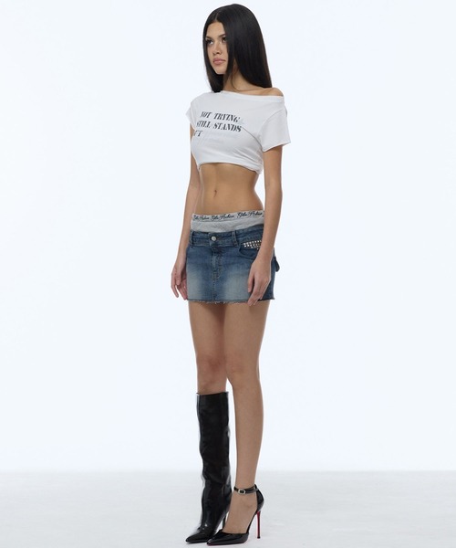 GILAARCHIVE(ギラアーカイブ)の「GILA ARCHIVE/スローガンボートネックT(Tシャツ/カットソー・レディース・ブラウン/ブラック/ホワイト・FREE)」の22枚目の写真