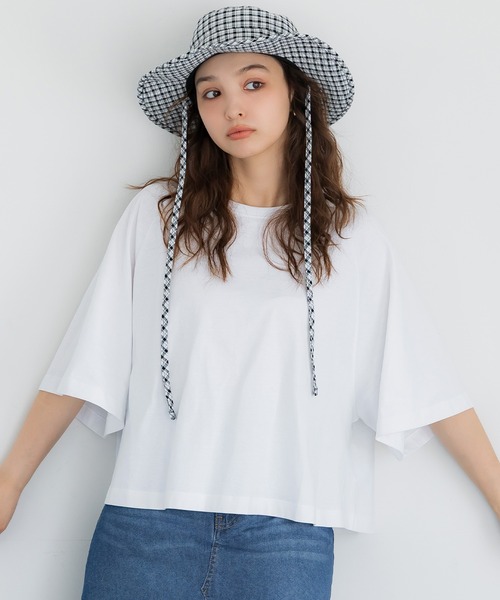 coca（coca）（コカ）の「ラグランワイドTシャツ（Tシャツ/カットソー・レディース・ブラック/ホワイト/オレンジ/カーキ・S/L/M）」の2枚目の写真