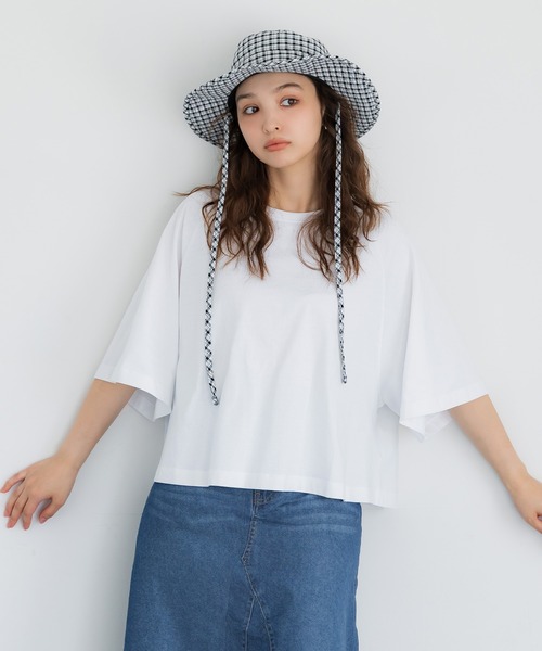 coca（coca）（コカ）の「ラグランワイドTシャツ（Tシャツ/カットソー・レディース・ブラック/ホワイト/オレンジ/カーキ・S/L/M）」の8枚目の写真