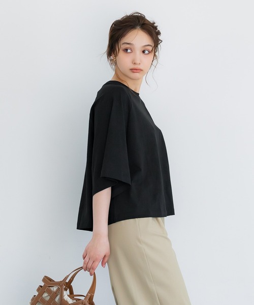 coca（coca）（コカ）の「ラグランワイドTシャツ（Tシャツ/カットソー・レディース・ブラック/ホワイト/オレンジ/カーキ・S/L/M）」の10枚目の写真
