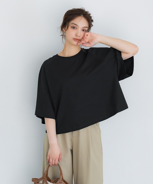 coca（coca）（コカ）の「ラグランワイドTシャツ（Tシャツ/カットソー・レディース・ブラック/ホワイト/オレンジ/カーキ・S/L/M）」の12枚目の写真