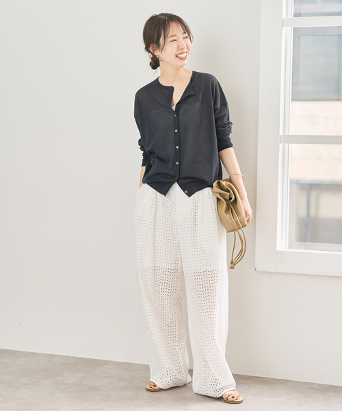 Spick & Span(スピックアンドスパン)の「《追加》ウォッシャブルシアークルーカーディガン(カーディガン/ボレロ・レディース・チャコールグレー/サックスブルー/ベージュ・FREE)」の11枚目の写真